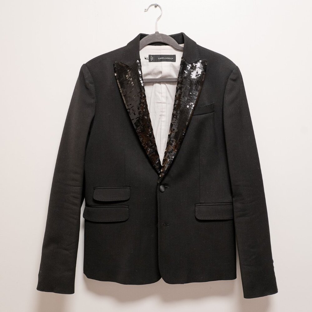 DSquared2 Men's Tuxedo Sequin Details Jacket (48) Pants (46)